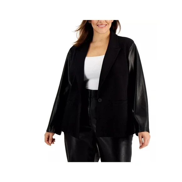 Calvin Klein Jackets Coats Calvin Klein Faux Leather Sleeve